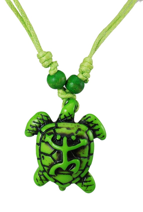 Green turtle necklace clearance