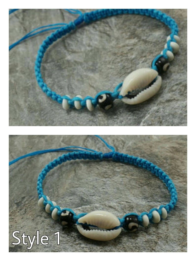 Hawaiian Shell Bracelet/anklet Blue Bracelet With Beads and Etsy