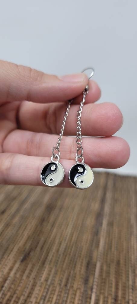 Yin Yang Earrings Ying Yang Earrings Yin Yang Dangle Earrings