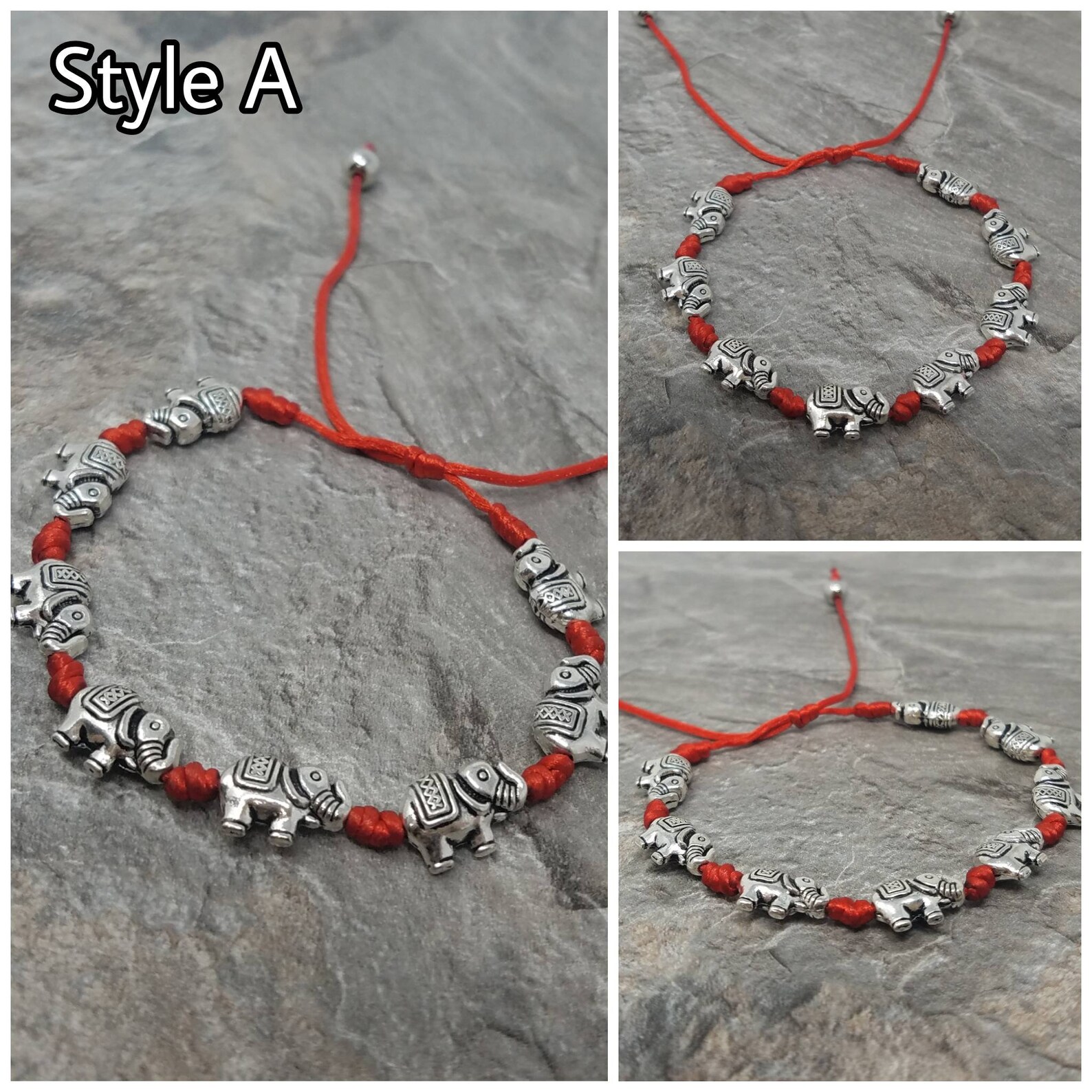 Red Elephant Bracelet Good Luck Elephant Bracelet Elephant Etsy