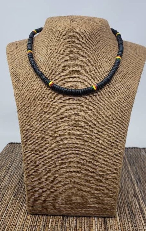 Jamaica Colors Black Beads Necklace for Men