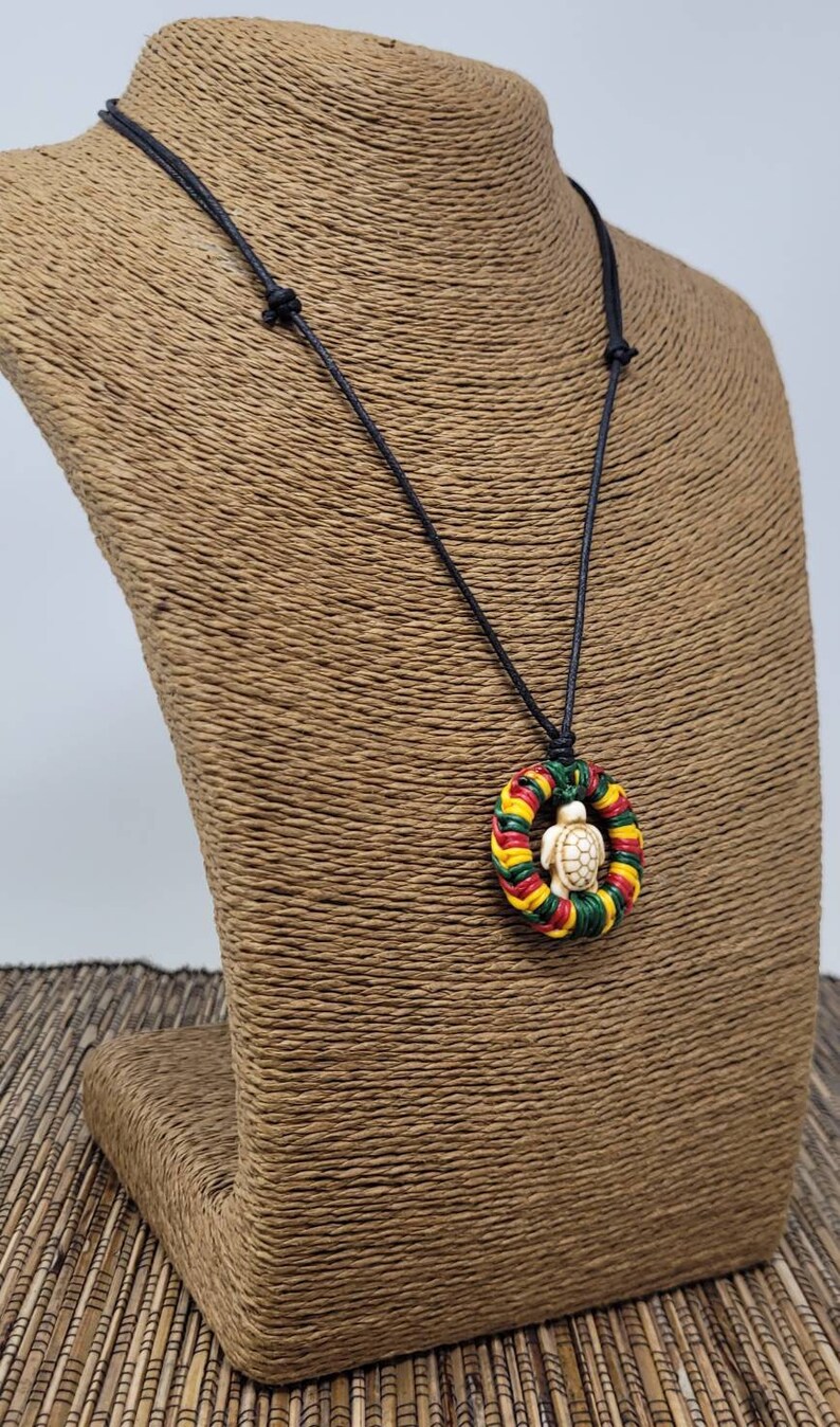 Rasta Turtle Necklace Rasta Tortoise Necklace Rastaturtle - Etsy