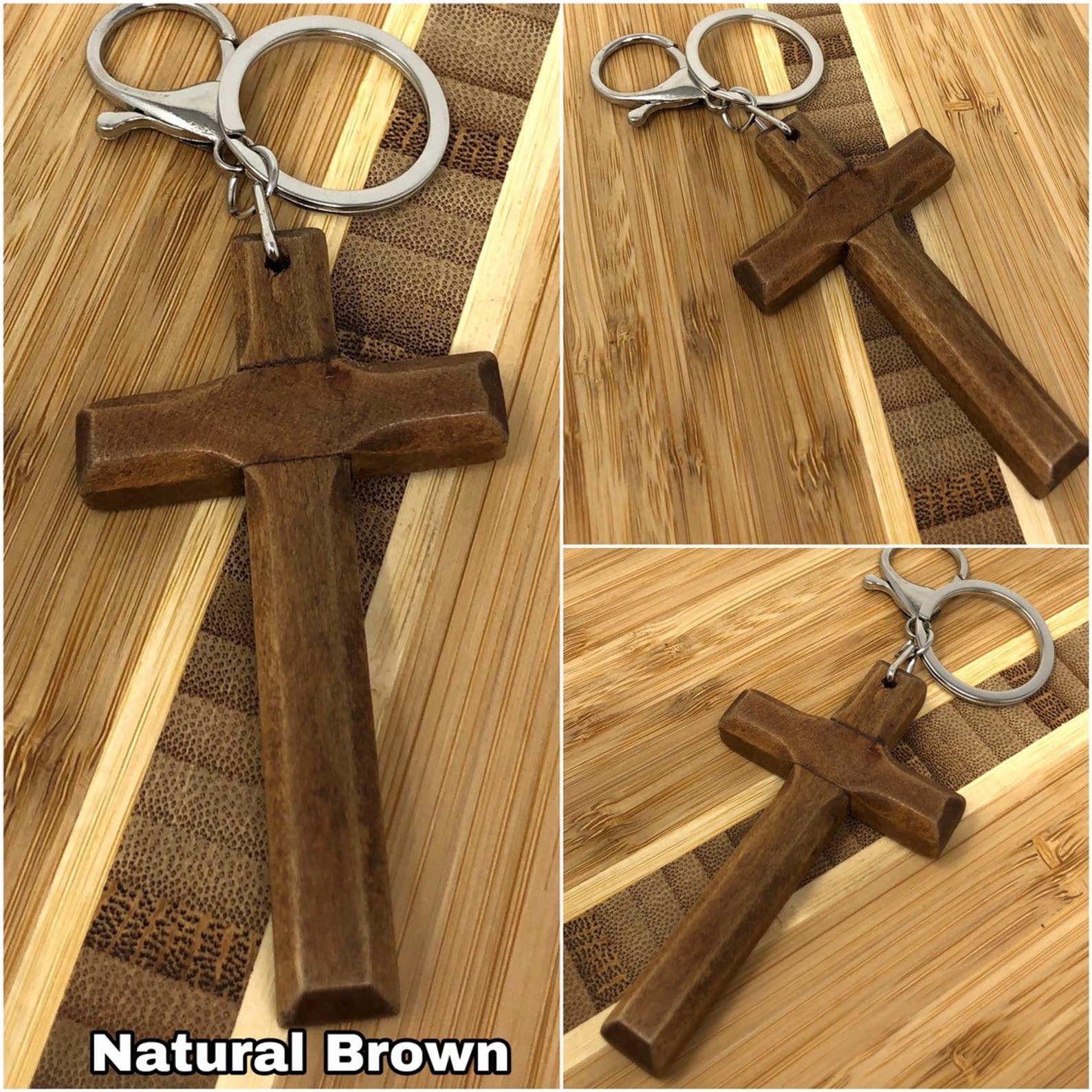 Wooden Cross Keychain Cross Keychain Cross Keychain Favors Etsy