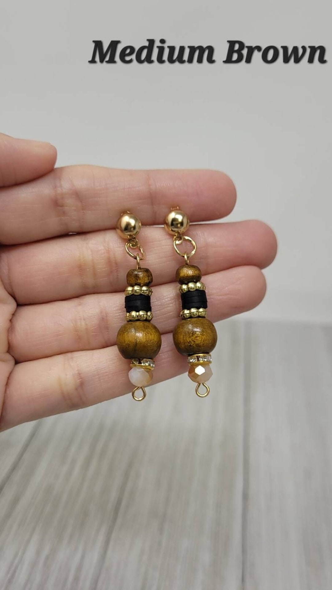 Brown Earrings, Brown Earrings Dangle, Brown Wooden Earrings, Earrings