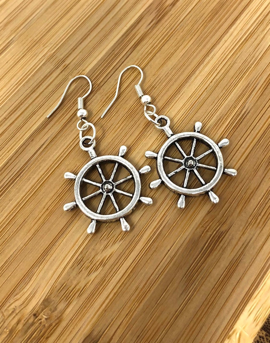 Ships Wheel Necklace & Earrings Set Ships Wheels Nautical | Etsy