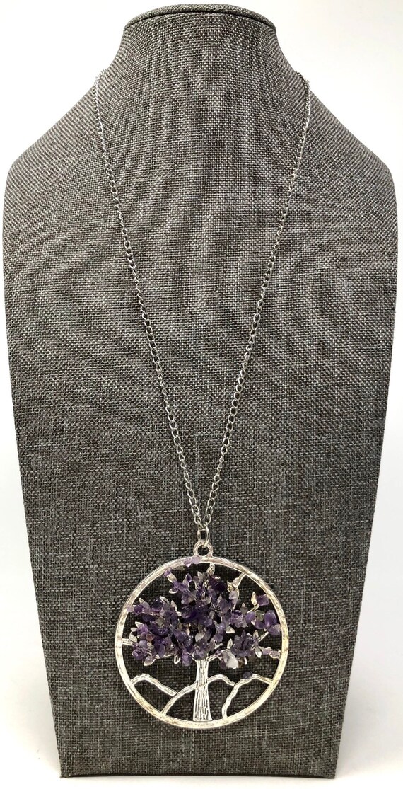 Amethyst tree of life necklace best sale