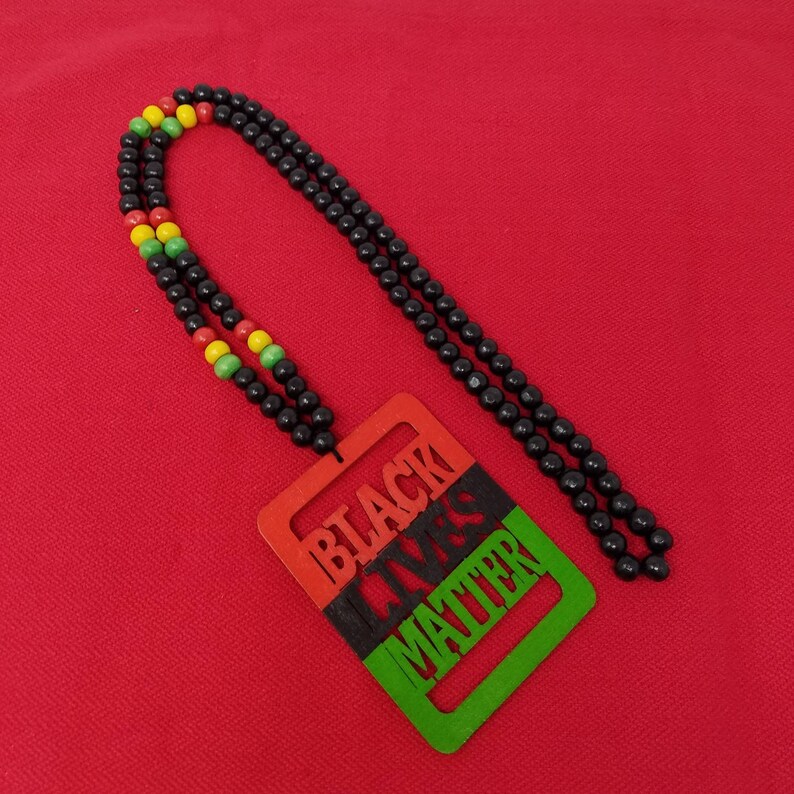 Black Lives Matter Necklace Africa Flag Color Necklace Etsy