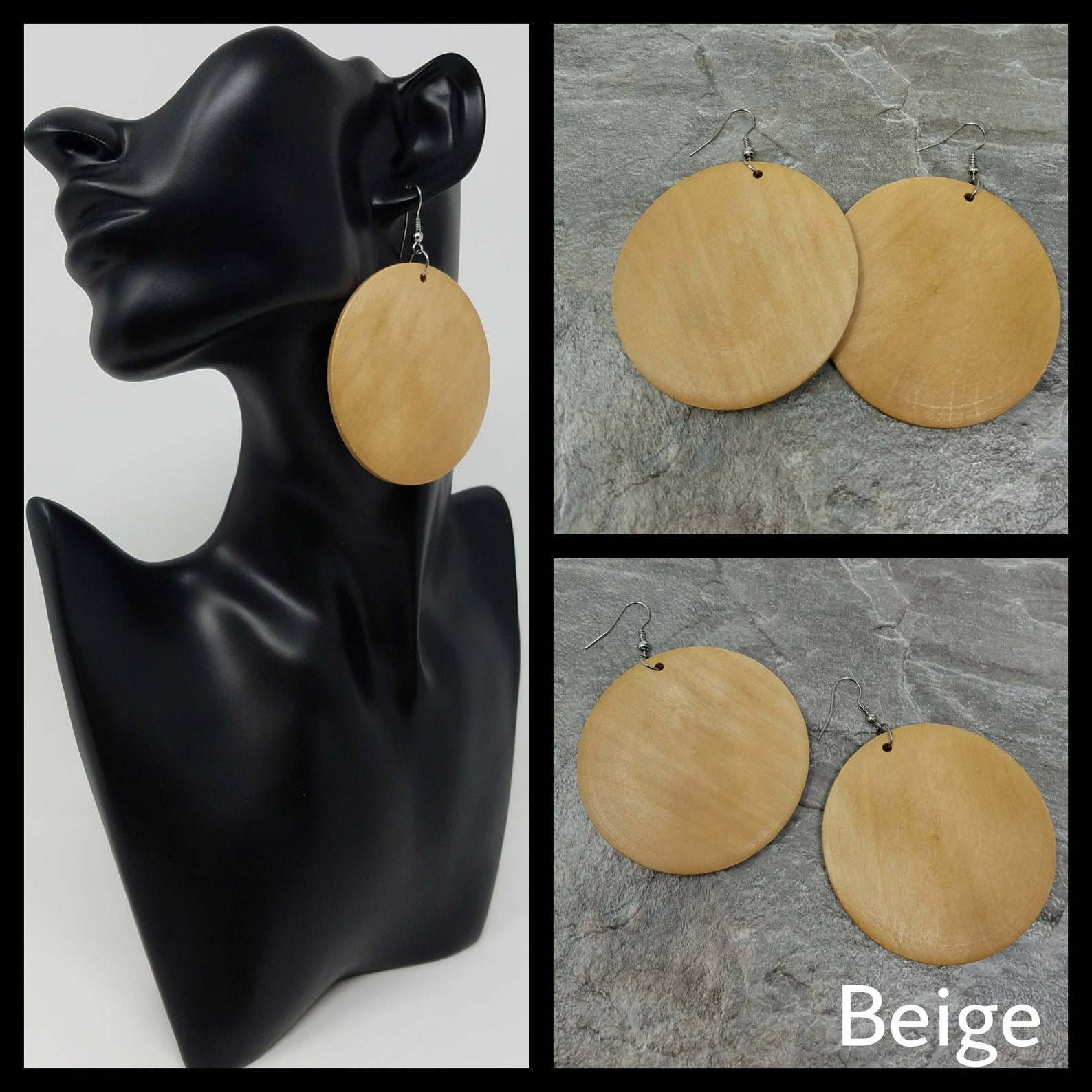Black Earrings Black Wooden Earrings Black Wood Earrings Etsy