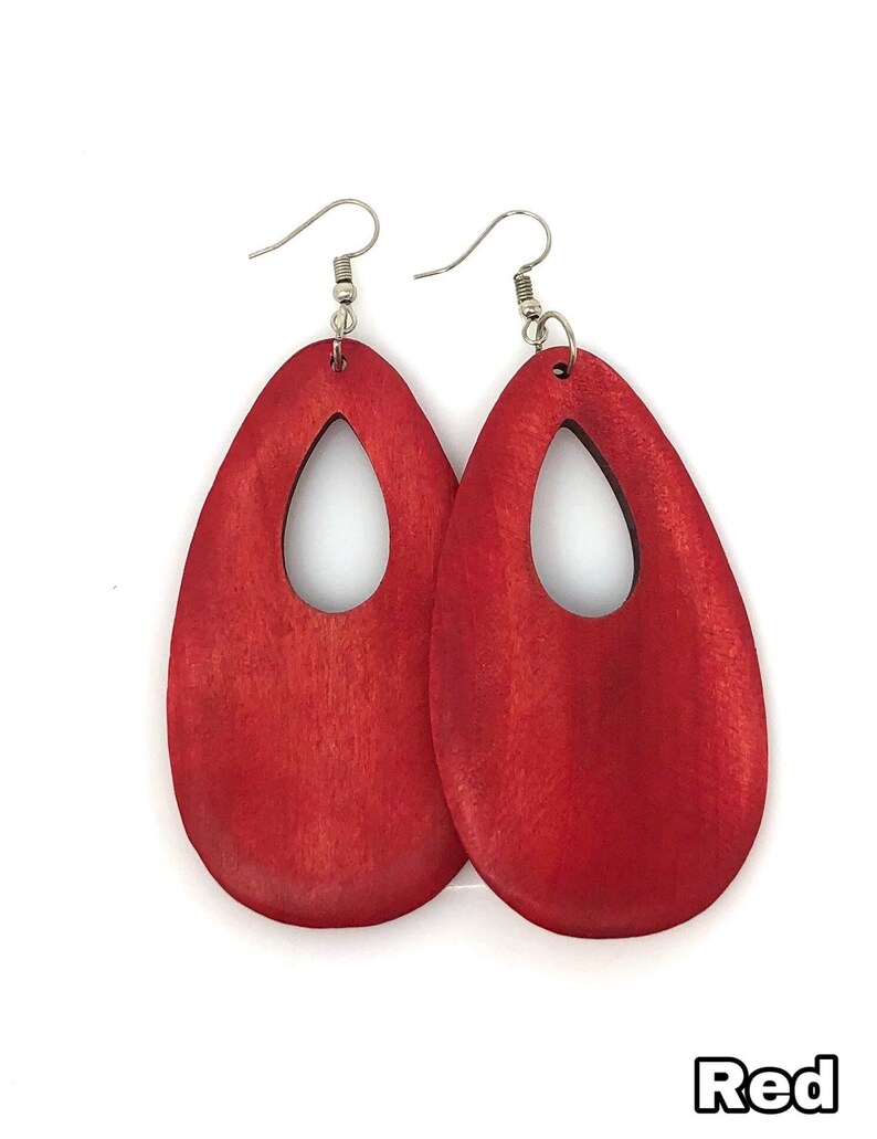 Red Earrings Red Earrings Dangle Red Teardrop Earrings Red Etsy