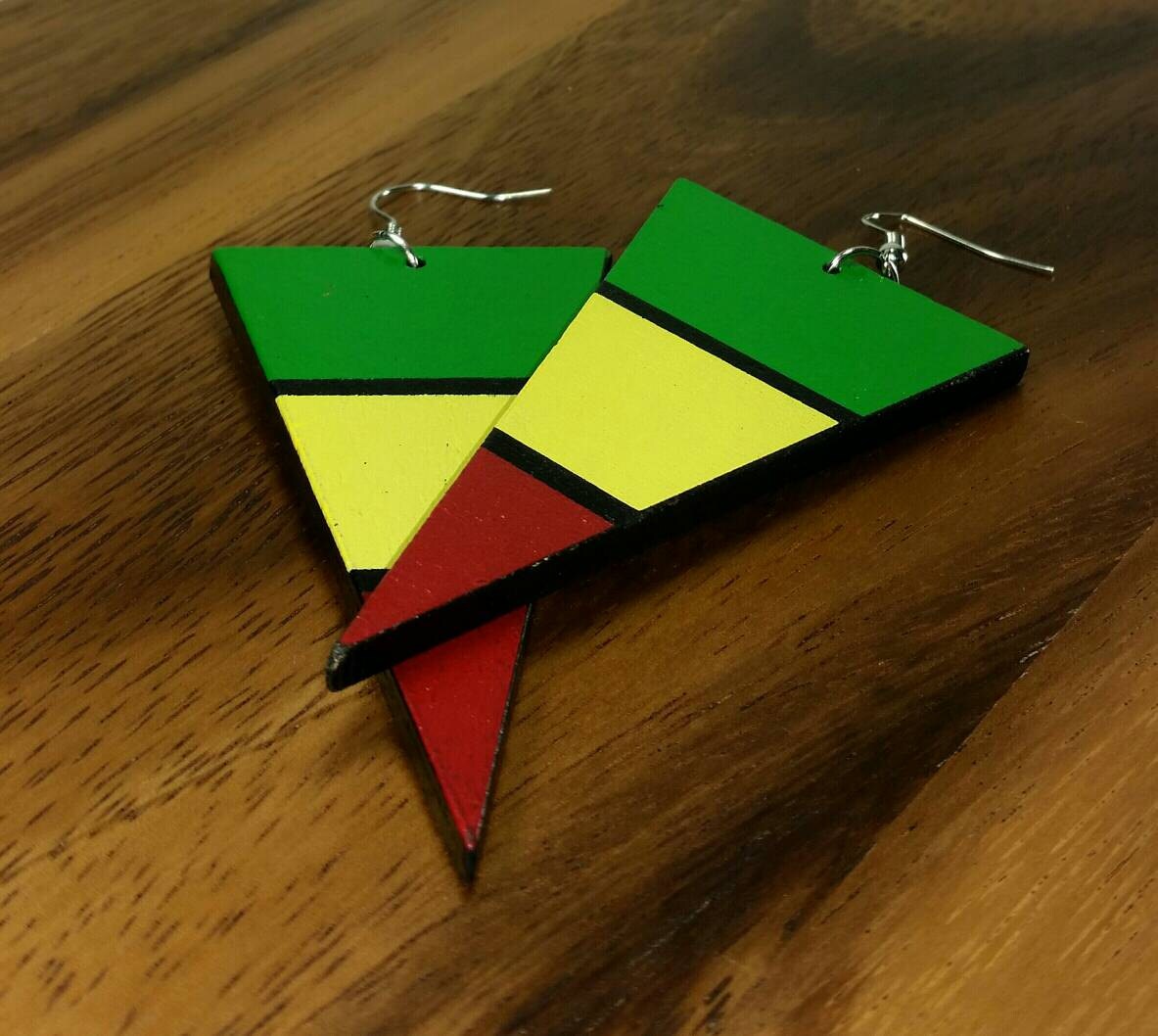 Pendientes Rasta Pendientes de madera Pendientes de madera | Etsy