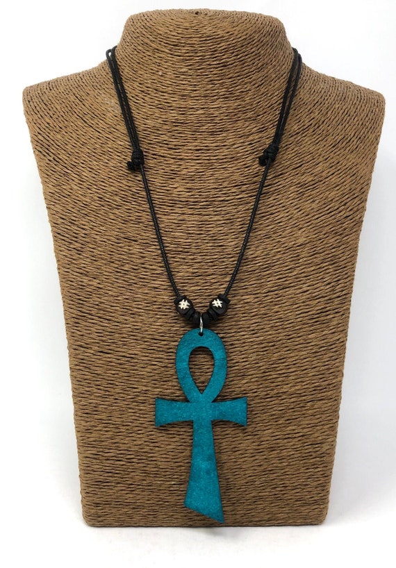 Ankh Necklace Turquoise Ankh Pendant Ankh Choker Egyptian Cross