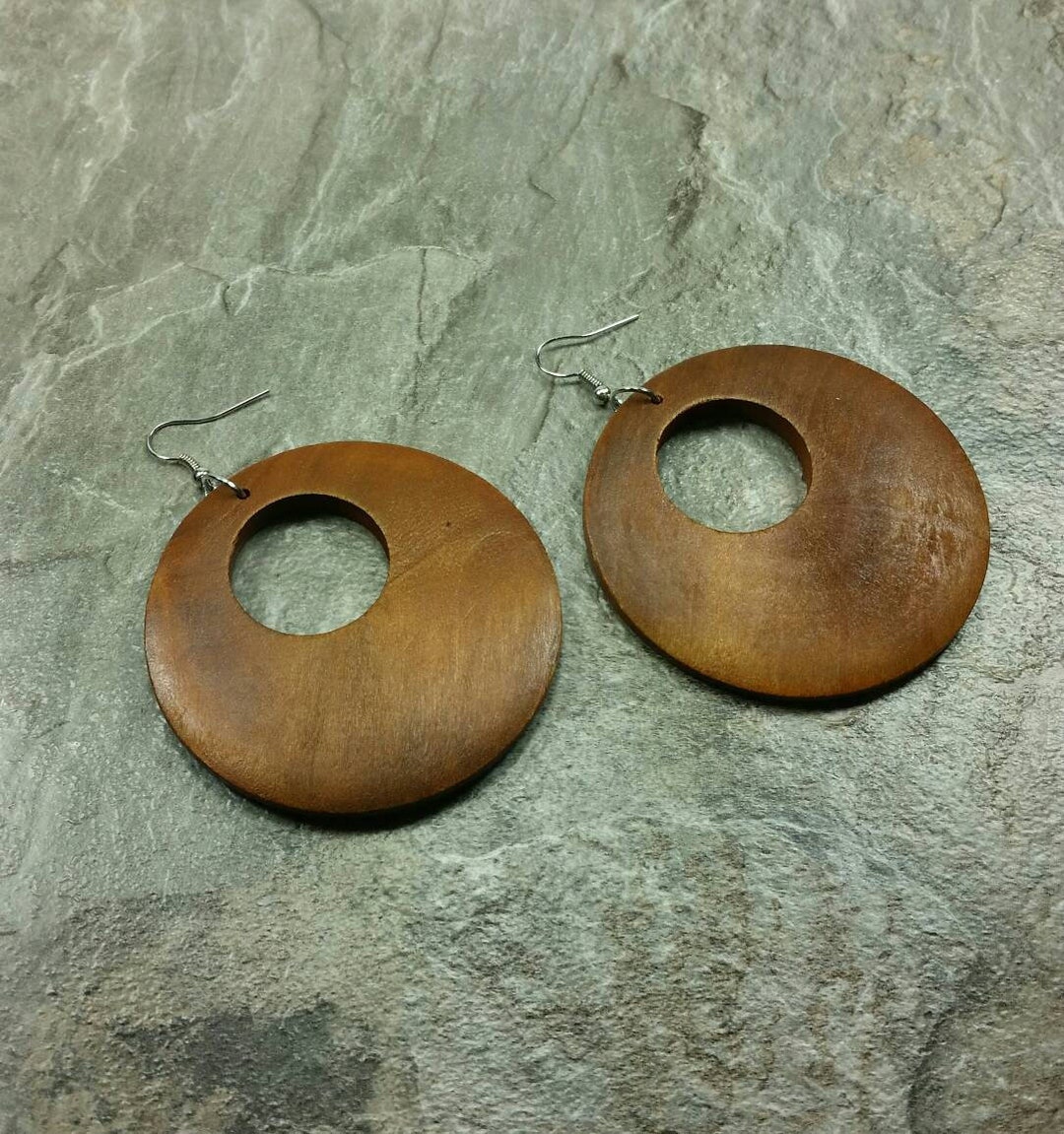 Light Brown Earrings Brown Wooden Earrings Brown Wood Earrings Brown ...