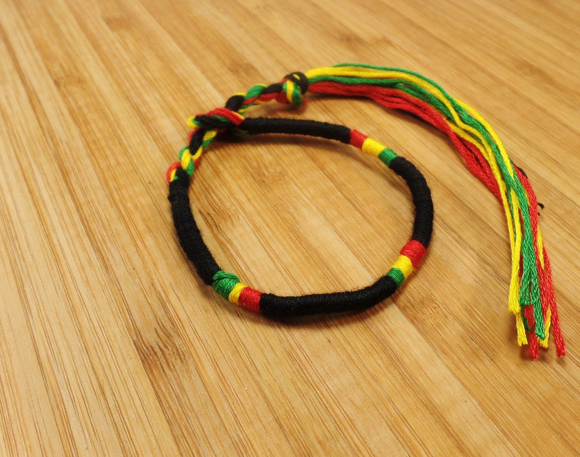 Rasta Bracelet Rasta Braided Bracelet Jamaican Bracelet Etsy