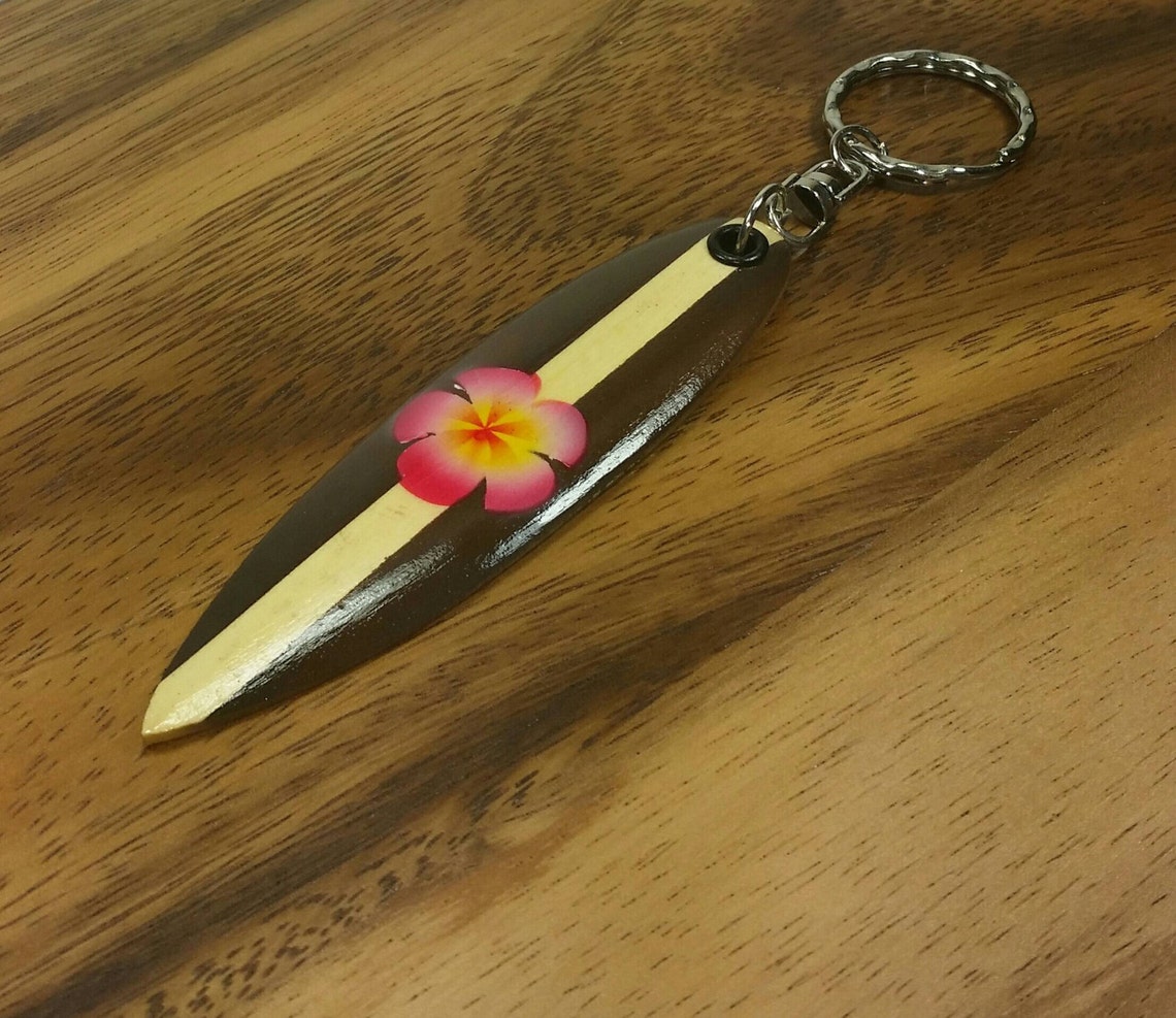 Wooden Surfboard Keryring Wood Surfboard Keychain Surf Etsy