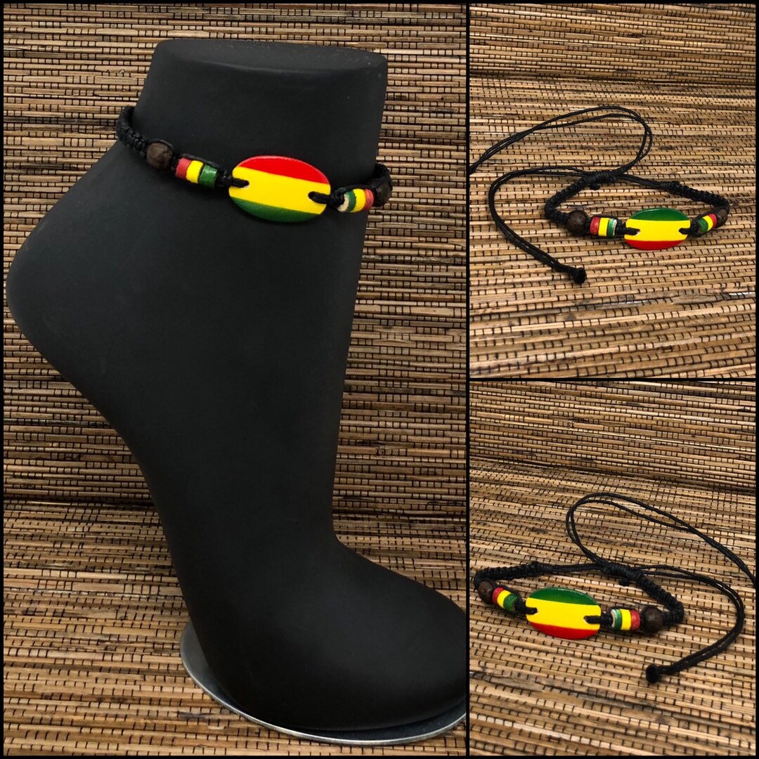 Rasta Anklet Rasta Ankle Bracelet Jamaican Anklet Etsy