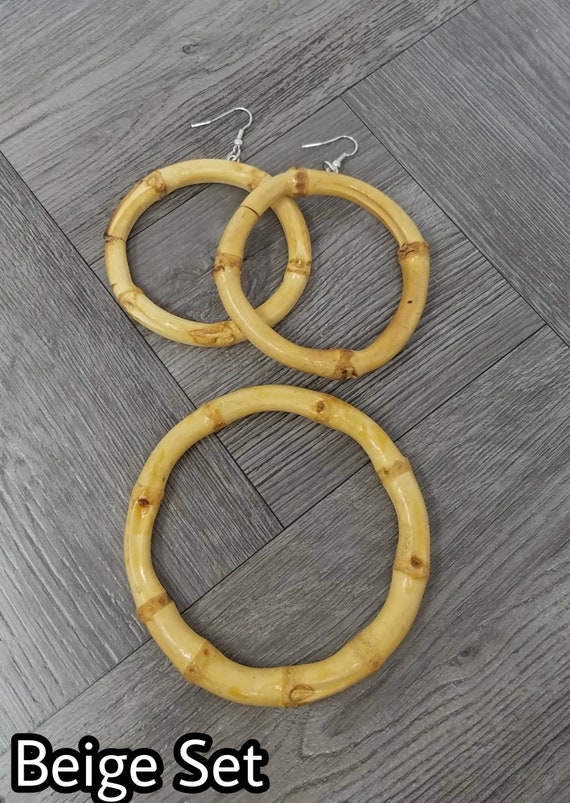 Bamboo wood earrings best sale