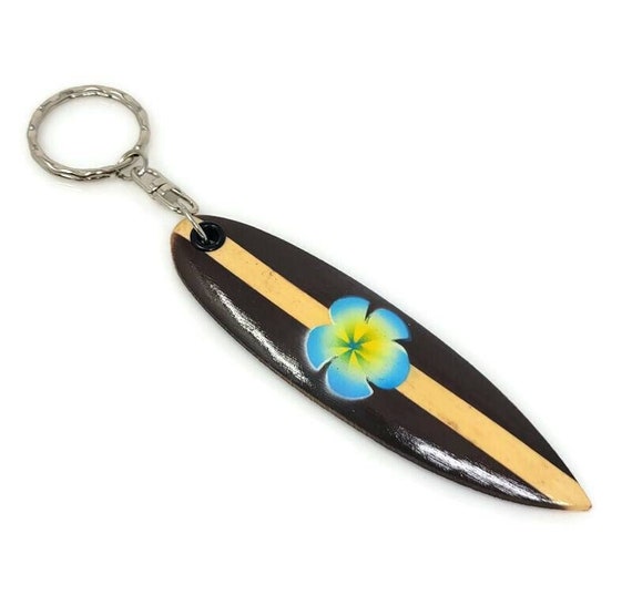 Wooden Surfboard Keryring Wood Surfboard Keychain Surf Board Keychain Surf Table Keyring Surftable Keychain Blue Flower Keychain Etsy Canada