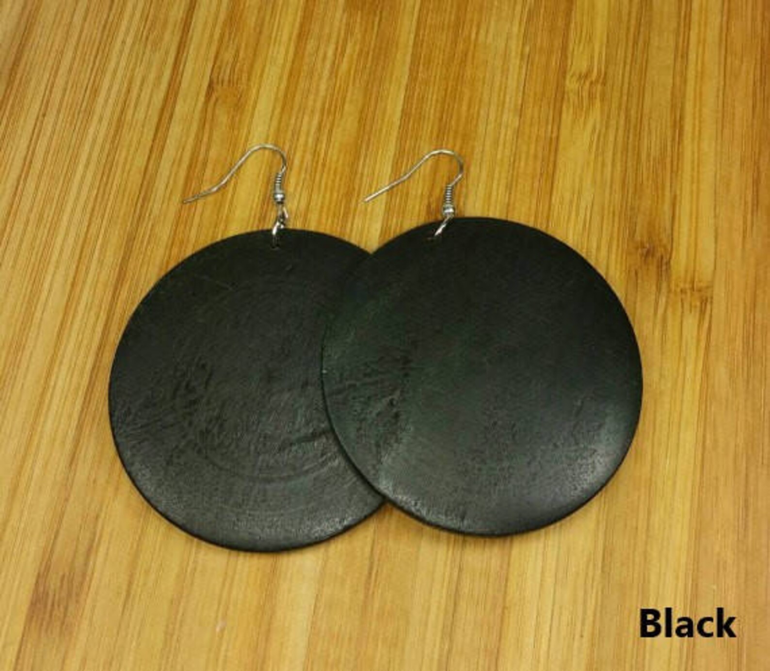 Black Earrings Black Wooden Earrings Black Wood Earrings Etsy