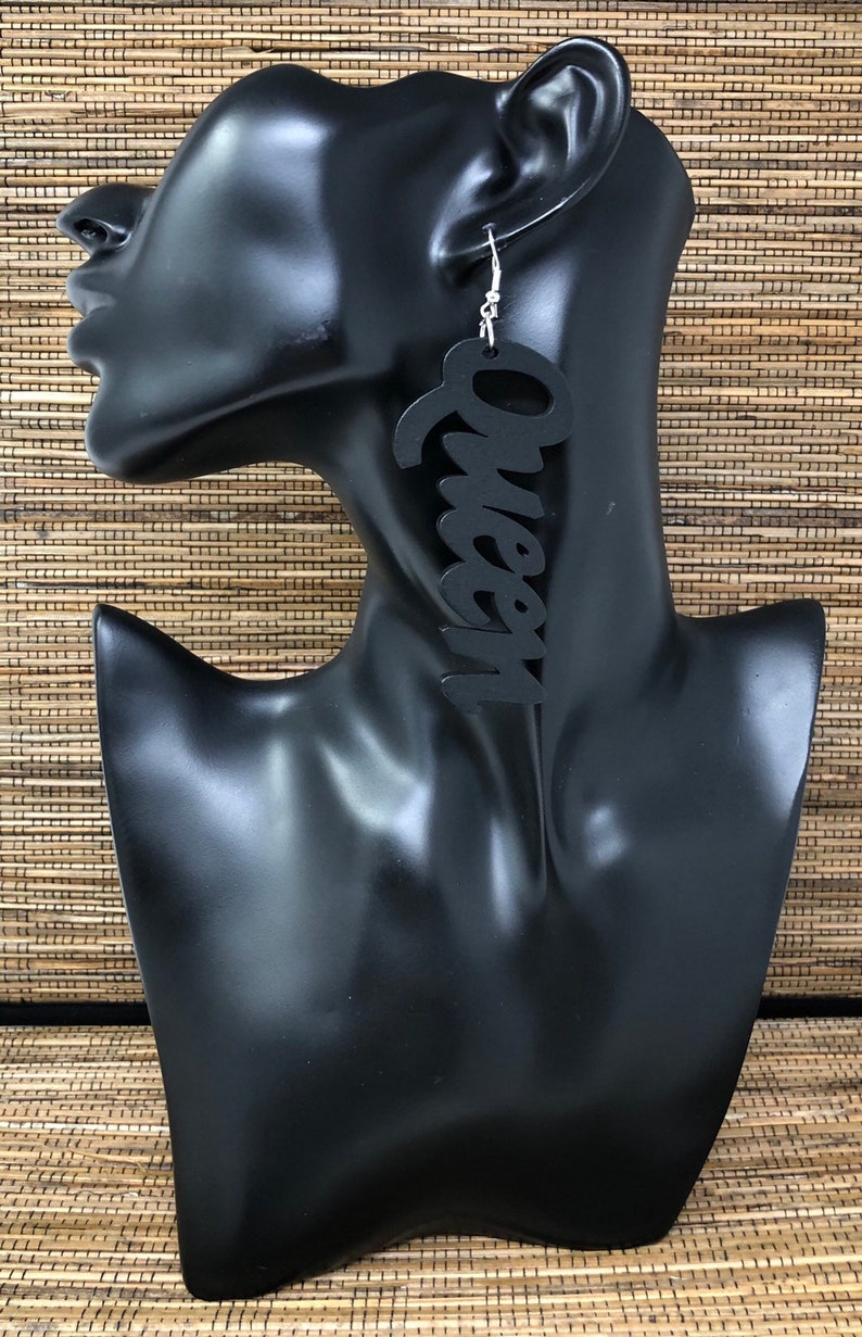 Queen Earrings Rasta Earrings Wood Earrings Wooden Etsy