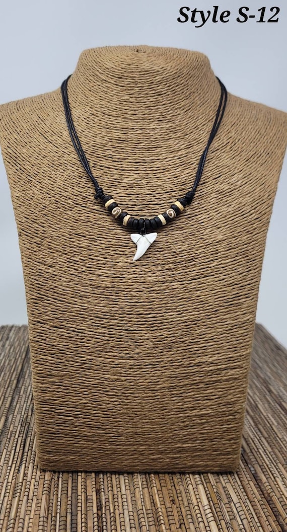 Shark tooth necklace surfer new arrivals