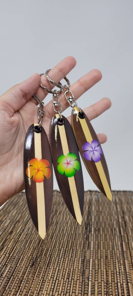 Wooden Surfboard Keryring Wood Surfboard Keychain Surf - Etsy