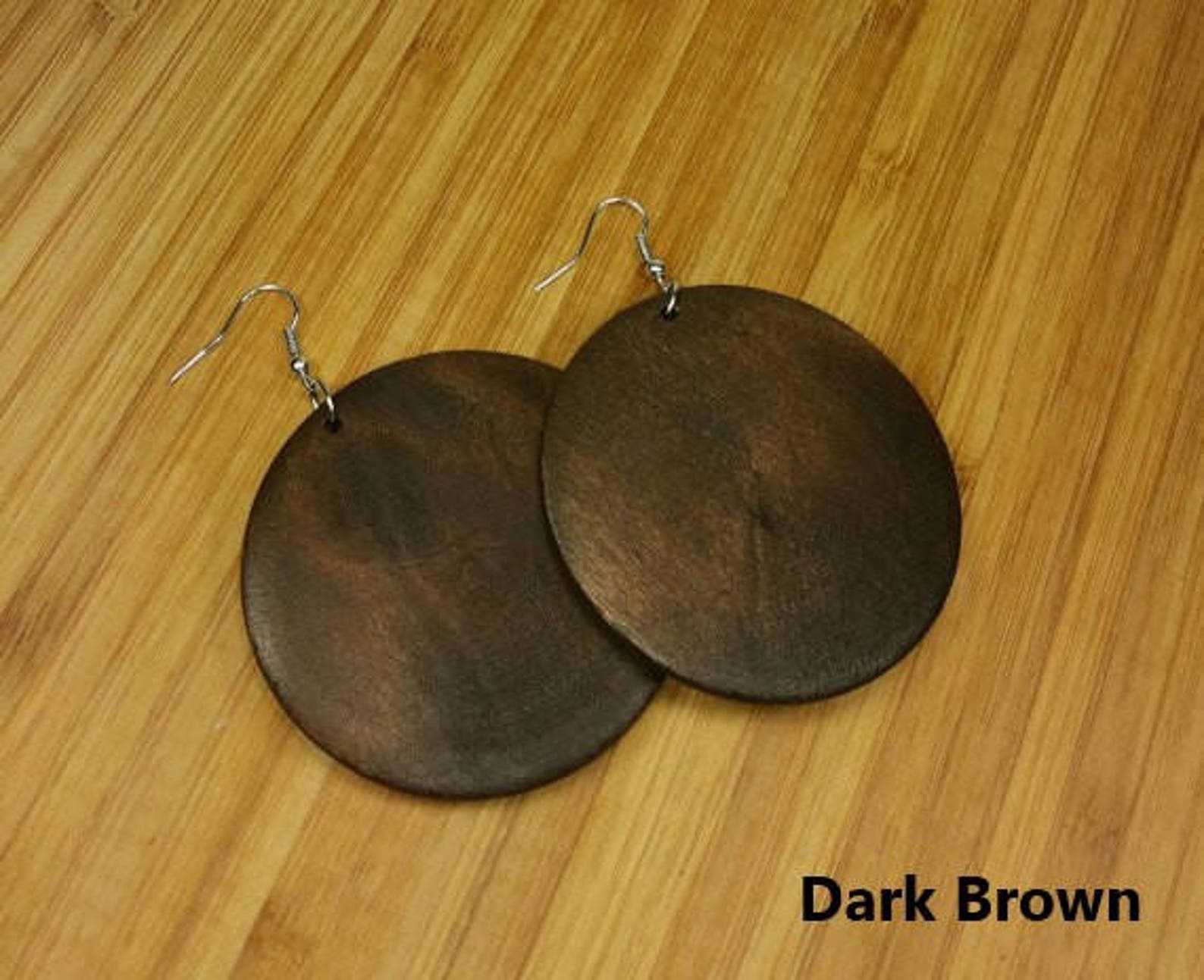Black Earrings Black Wooden Earrings Black Wood Earrings Etsy