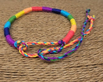 Non-binary Pride Bracelet Rainbow Loom Rubber Bands 