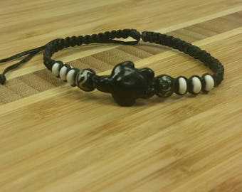 Black Turtle Bracelet Sea Turtle Black Bracelet Black Adjustable Cord Black Tortoise Bracelet Black Hemp Bracelet Braided Hawaii Bracelet