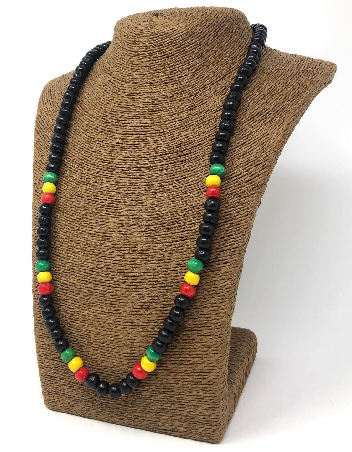 Rasta Necklace Reggae Necklace Wooden Necklace Wooden Etsy