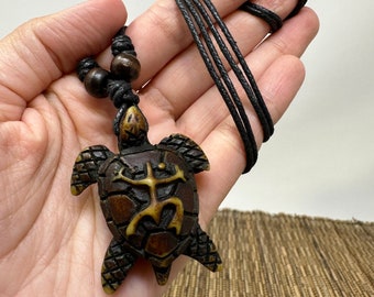 Turtle Necklace - Turtle Pendant - Turtle Jewelry - Turtle Gifts - Sea Turtle Necklace - Brown Turtle Necklace Tortoise Necklace Taino Coqui