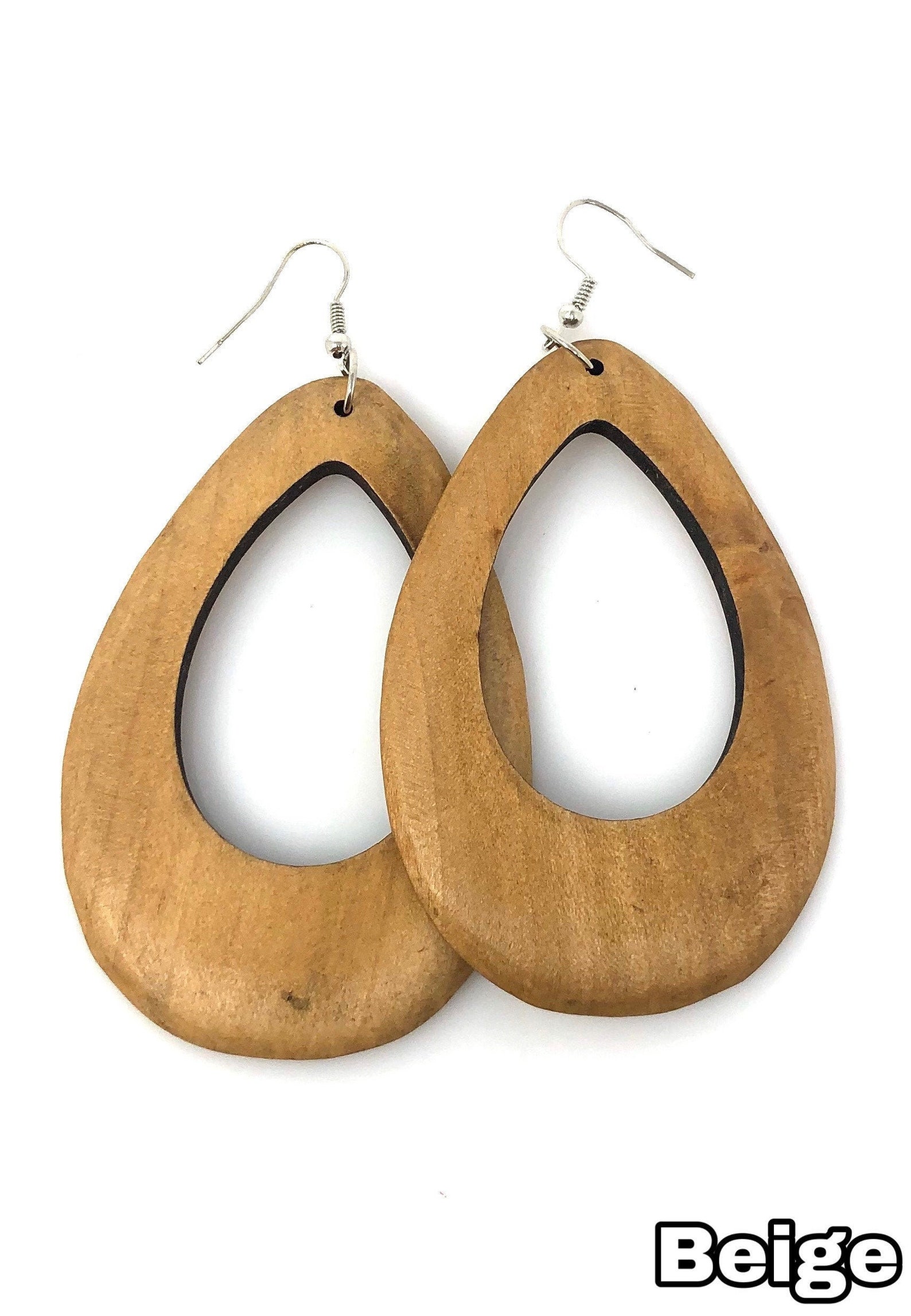 Black Earrings Black Wooden Earrings Black Wood Earrings Etsy