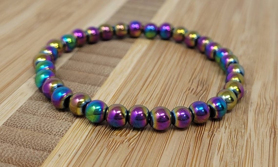 Rainbow Hematite Bracelet Rainbow Hematite Jewelry Rainbow Hematite Beads Bracelet Rainbow Gemstone Bracelet Rainbow Gemstone Beads Etsy UK