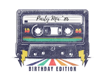 1986 Birthday PNG: 40th Birthday Sublimation Design (Digital Download)