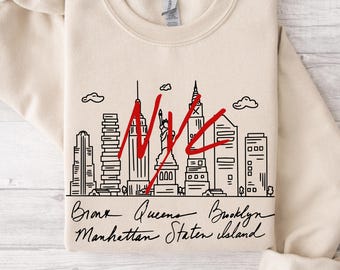 Retro NYC-doodleontwerp PNG: sublimatie shirt New York Trip (digitale download)