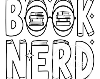 PNG de nerd de libros, diseño digital de sublimación para amantes de los libros, PNG de moda para bibliotecarios de Booktok, descarga digital