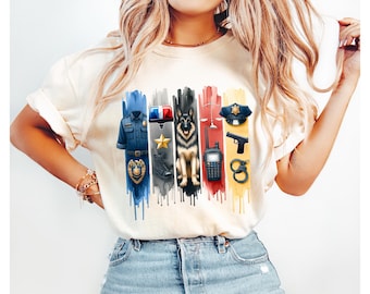 Police Officer PNG: Back The Blue Shirt Design (Digital Download)