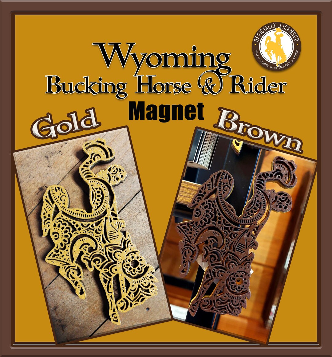 Sign Rider Magnets Wyoming Bucking Horse & Rider Magnet - Etsy