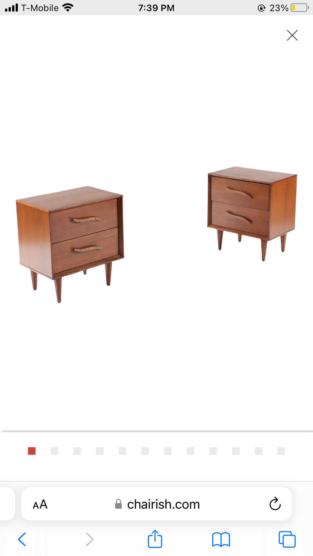 Pair of Mid Century Modern Sculptural Nightstands