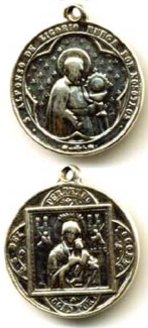 Medaglia in argento sterling della Madonna del Perpetuo Soccorso - Ciondolo della Vergine Maria - Italia Medaglia in argento sterling della Madonna del Perpetuo Soccorso - Ciondolo della Vergine Maria - Italia