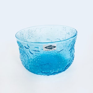 Scandinavian Design FAUNA Glass Bowl by Oiva Toikka for Nuutajärvi Notsjo, Finland 1970&#39;s