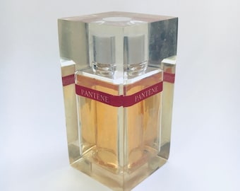 Vintage 1970's Shop Display Perspex Block with Pantene Perfume Bottle
