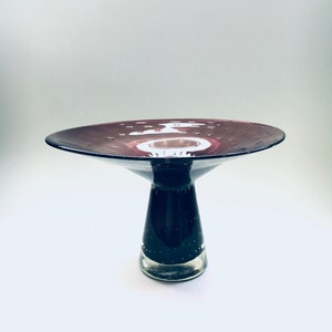 Vintage Murano Art Glass Bubble Dish Vase, Italy 1970&#39;s