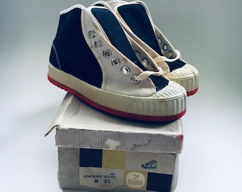 Tênis vintage CEBO Basket da década de 1960, caixa Deadstock, tamanho 35