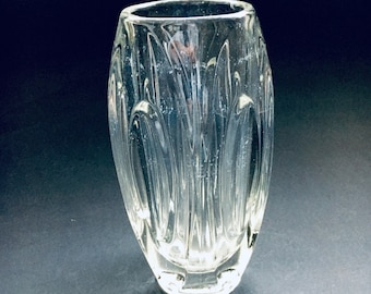 Bohemian Czech Glass Lens Vase by Rudolf Schrotter for Sklo Union 1960's