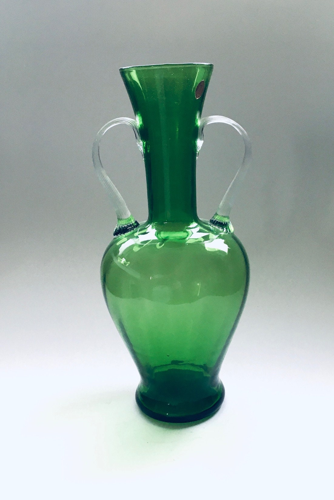 Murano Glass Amphora Vase Italy 1950's Etsy