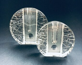 MCM German Design Ice Glass Solifleur Set, Walther Glass, Germany 1970's - 1