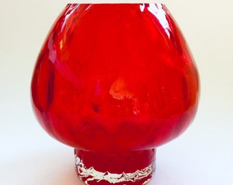 Scandinavian Design Art Glass Vase in red 1960's Finland