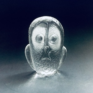 Scandinavian Art Glass Owl figure by Royal Krona, Sweden 1960&#39;s