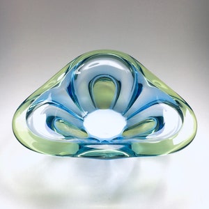 Midcentury Bohemia Czech Design Art Glass Dish, 1960&#39;s Czechoslovakia