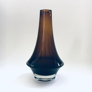 Vaso de vidro de arte com design moderno de meados do século, de Erkkitapio Siiroinen para Riihimaen Lasi Oy, Finlândia, década de 1960
